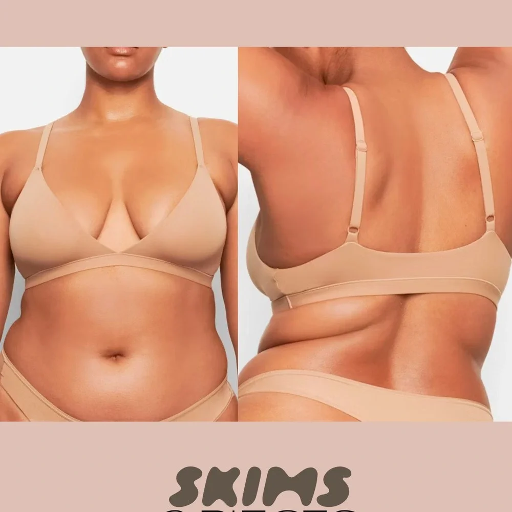 NWD $68 Skims [ 2PC Small ] Fits Everybody Bralette in Black‎ + Sienna #T2123 - Picture 3 of 16